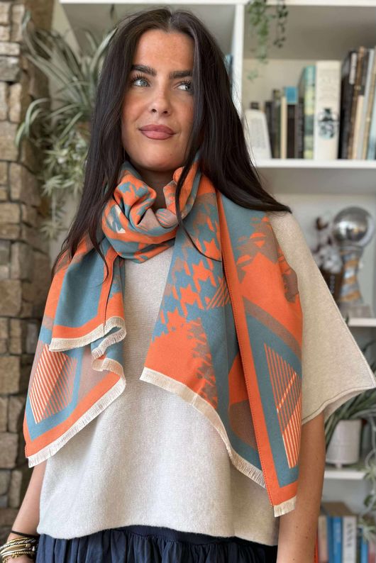 Hanbury Scarf Aperol & Sage /40=